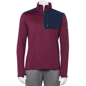 Men's Tek Gear Half Zip Pullover Long‎ Sleeve Activewear Shirt Medium Running